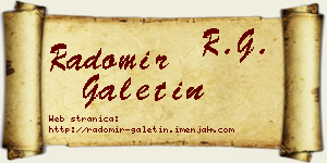 Radomir Galetin vizit kartica